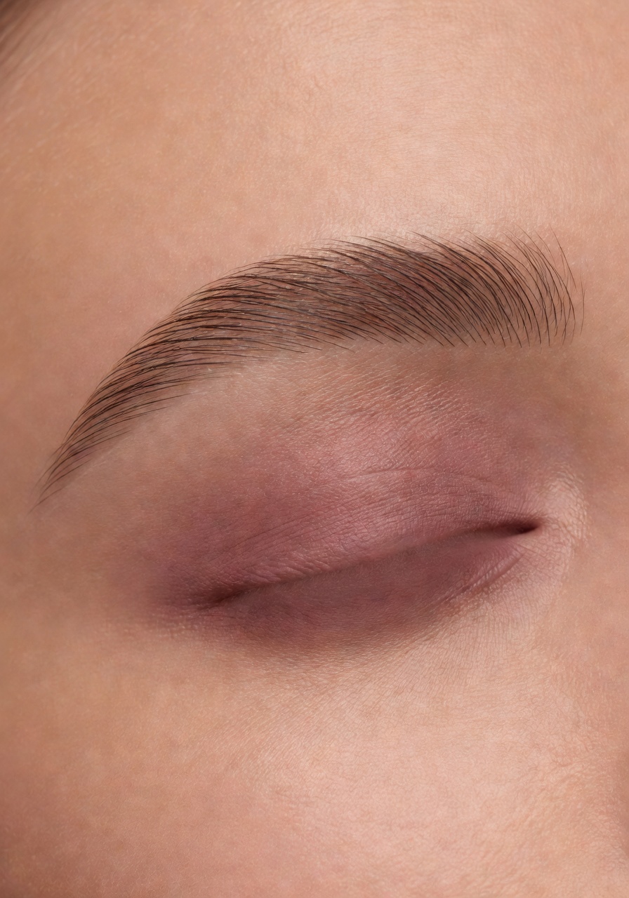Detail einer perfekt geformten Augenbraue mit Härchenzeichnung